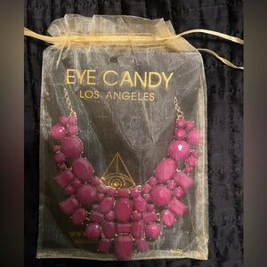 Pink statement necklace, new in bag